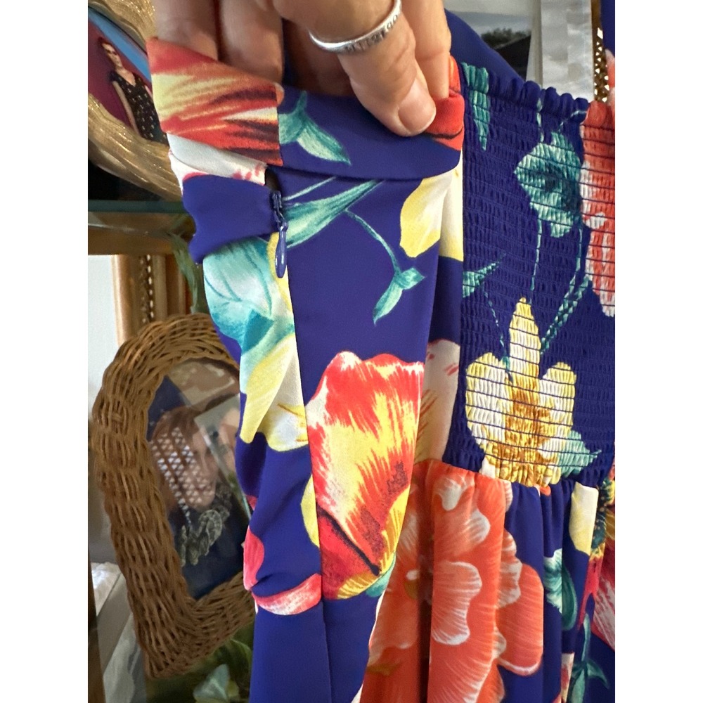 Anthropologie Moulinette Soeurs Annona Blue Floral MidiSize 14 - Picture 7 of 16